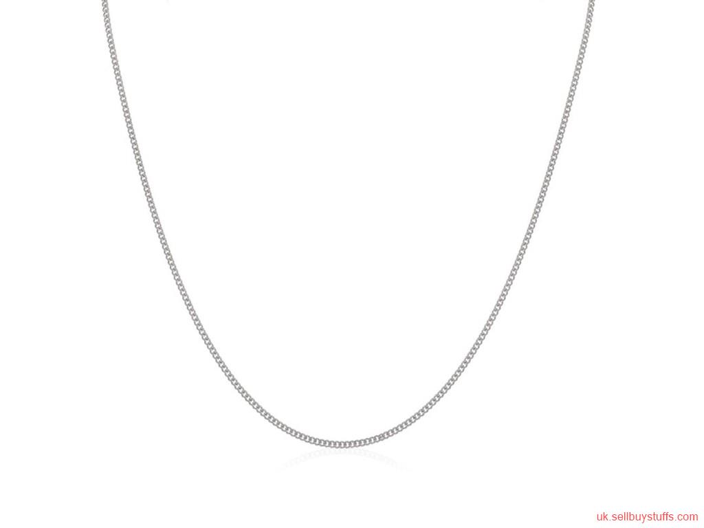 second hand/new: 18ct White Gold Solid Classic Italian Made Curb Chain - 1.85mm