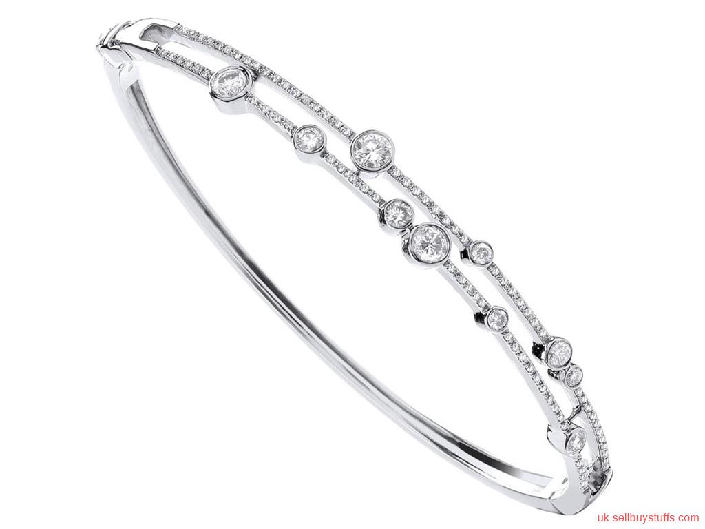 second hand/new: 18ct White Gold 1.00ctw Diamond Dress Bubble Bangle