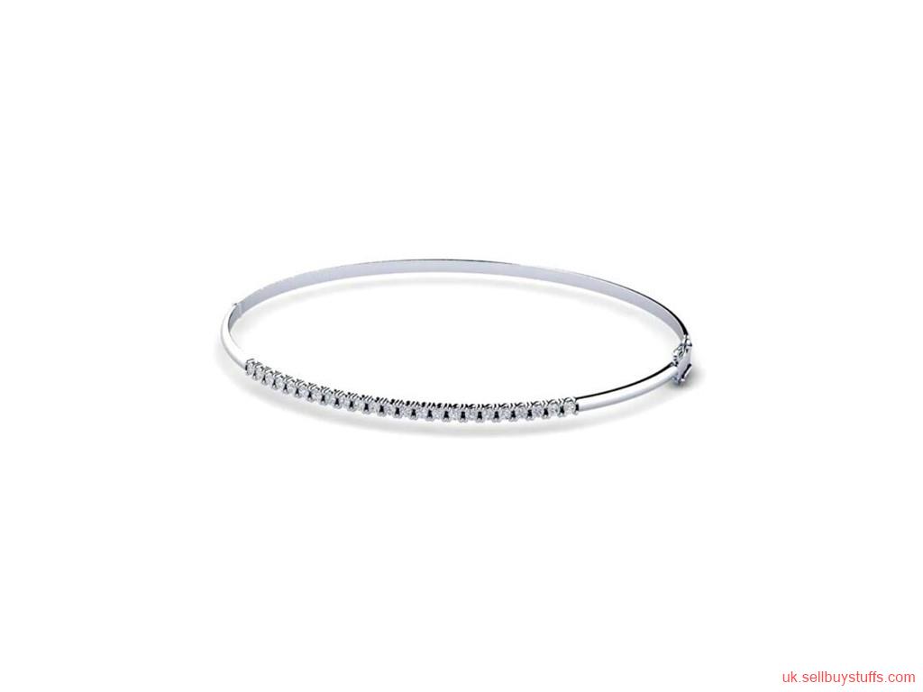 second hand/new: 18ct White Gold 1.15ct 2.2mm Italian Gold Diamond Ladies Bangle