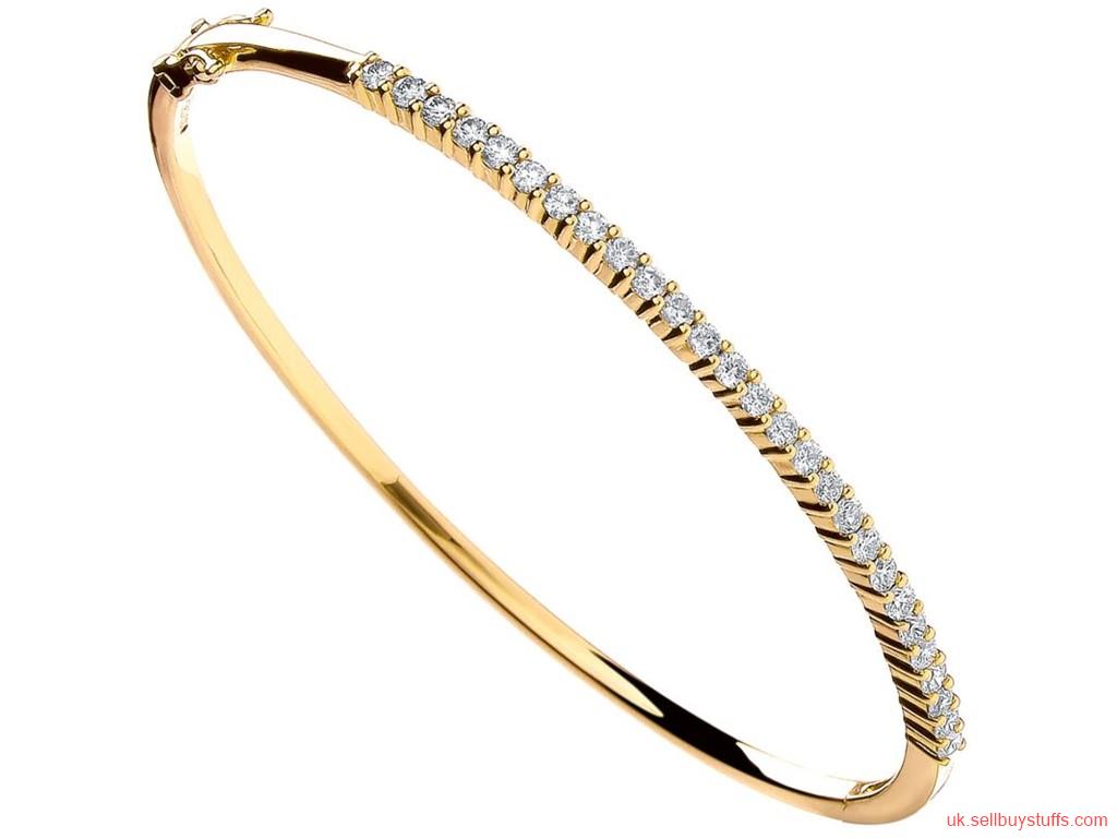 second hand/new: 18ct Italian Yellow Gold 1.10ct Diamond Bangle