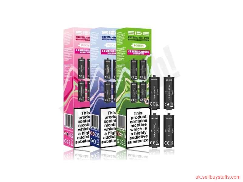 second hand/new: SKE Crystal 4 in 1 Prefilled Vape Pods – 4 Flavours in One Pod