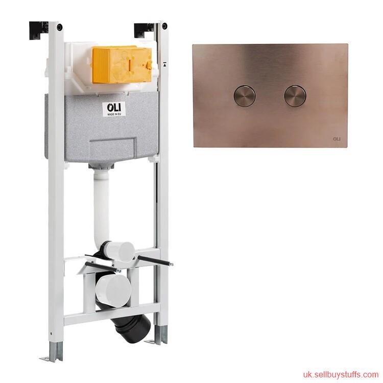 London Classified Dual Flush 1200mm Wall Hung Toilet Cistern Fast-Fit System with Brushed Bronze Flush Plate
