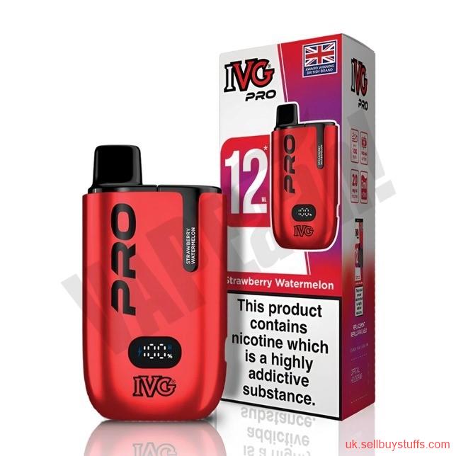 second hand/new: IVG Pro 12 Prefilled Pod Vape Kit – 10,000 Puffs, 20mg Nic Salt, MTL, USB-C Recharge