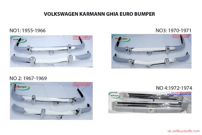 second hand/new: Volkswagen Karmann Ghia Euro type bumper (1955 – 1974) by stainless steel  
