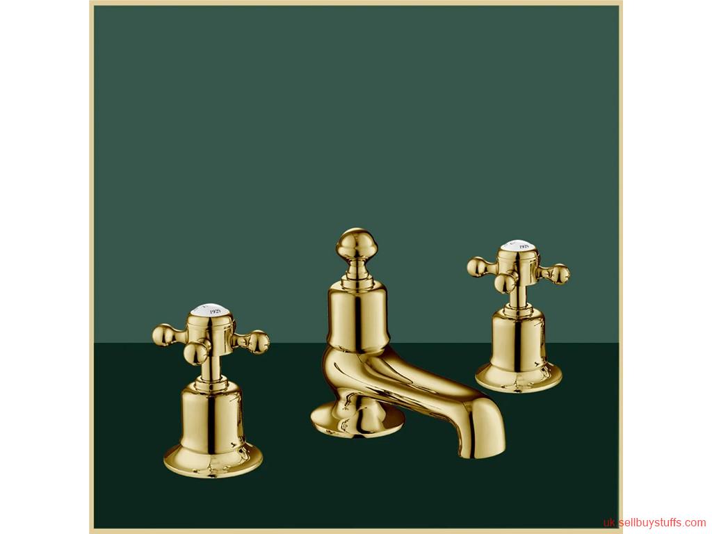 London Classified Brushed Gold 3-Hole Deck Mounted Bath Filler Tap