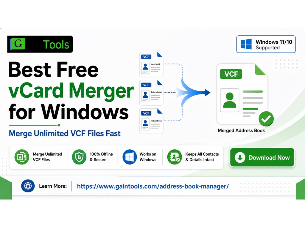 second hand/new: Best Free vCard Merger for Windows: Merge Unlimited VCF Files Fast
