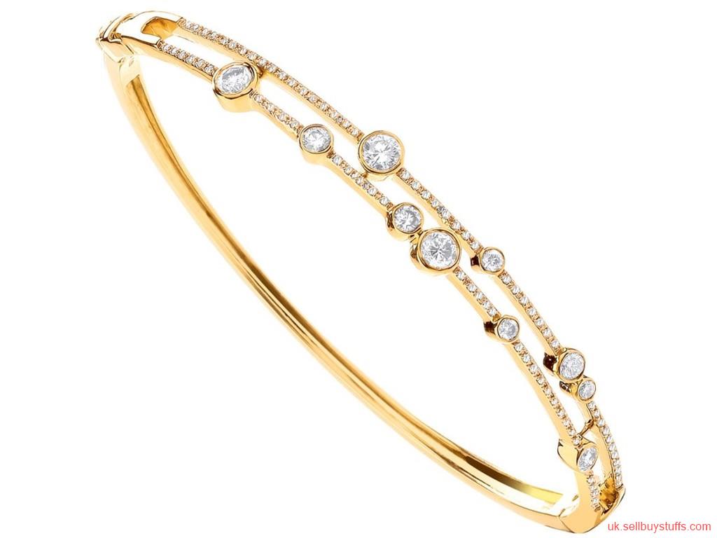 second hand/new: 18ct Italian Gold 1.00ct Diamond Dress Bangle.