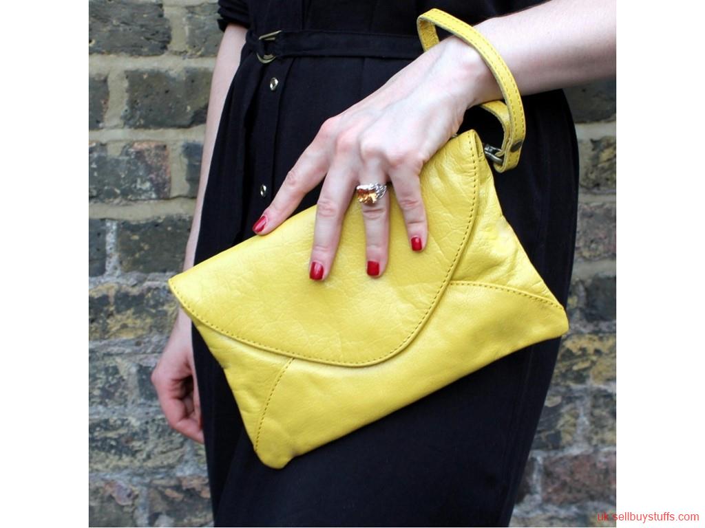 second hand/new: YELLOW CLUTCH BAG NOW AT £39.00 - GENUINE LEATHER - ODILYNCH