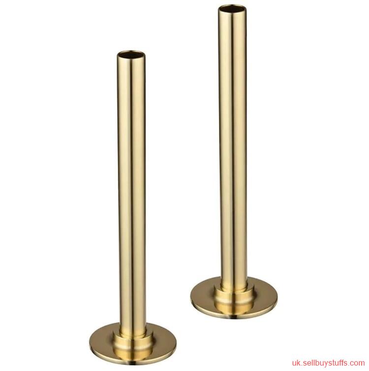 London Classified Brushed Gold Pipe Covers (Pair) – Brushed Brass